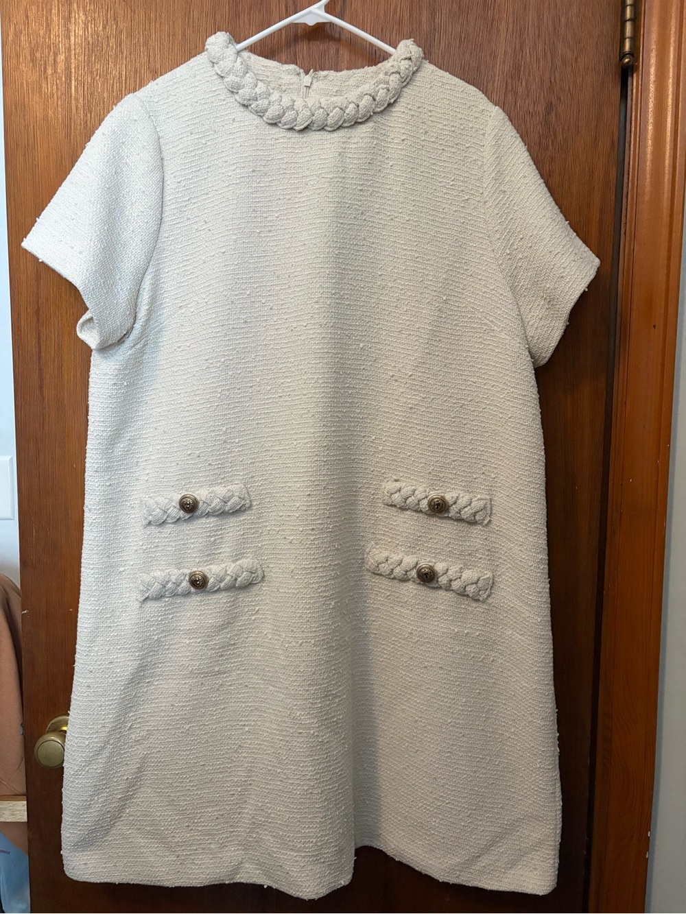Tuckernuck Pearl White Tweed Jackie Dress XXXL